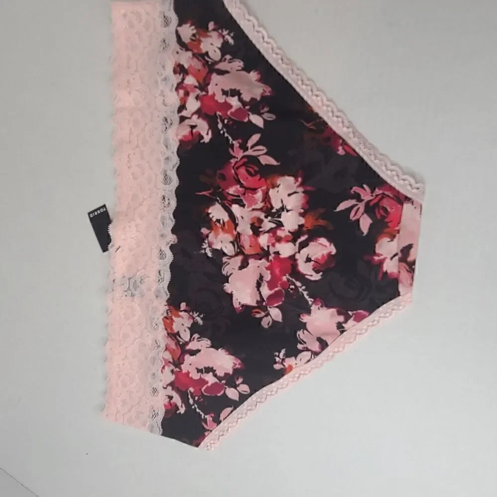 5X 28W Torrid Pink Floral Hipster Panty Wide Lace Cotton Mid Rise Stretch roses